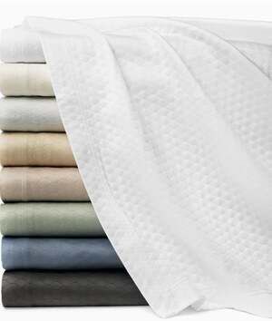 Sferra 4250 Favo Honeycomb 100% Cotton Pique FULL / QUEEN Coverlet White